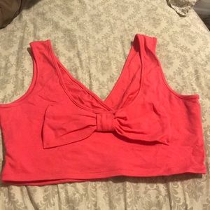 Coral bra top with bow
